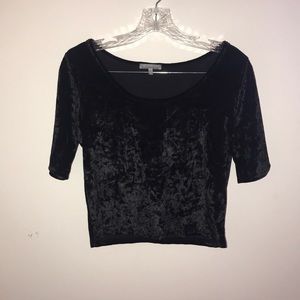 Black velvet crop top